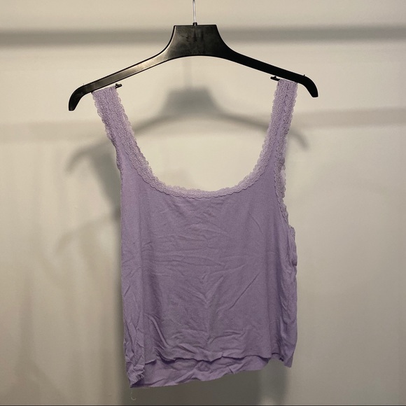 AE Lace Violet Cropped Tank - Picture 1 of 5